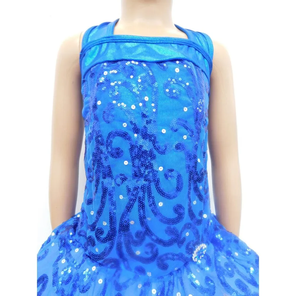 Pre-Owned Dance Costume Curtain Call E2196 Large Child Royal Blue Ballet